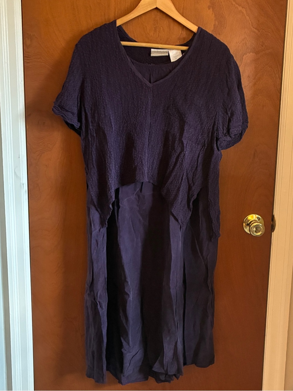 Coldwater Creek V-Neck Layered Midi Dress Set in Purple